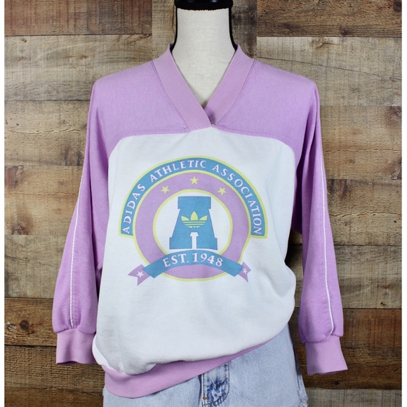 adidas purple crew neck